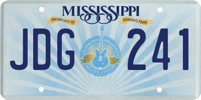 MS license plate JDG241
