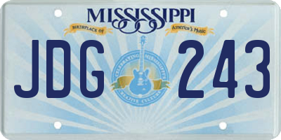 MS license plate JDG243