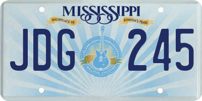MS license plate JDG245