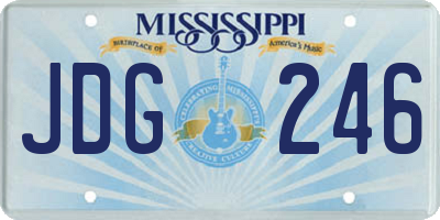 MS license plate JDG246
