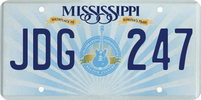 MS license plate JDG247