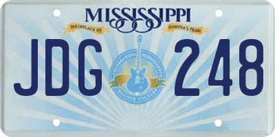 MS license plate JDG248