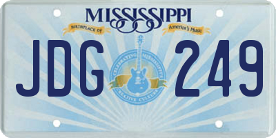 MS license plate JDG249