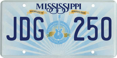 MS license plate JDG250