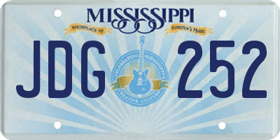 MS license plate JDG252