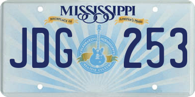 MS license plate JDG253