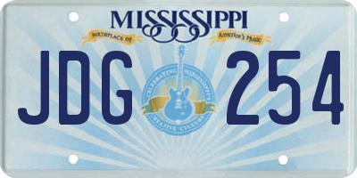 MS license plate JDG254