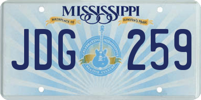 MS license plate JDG259