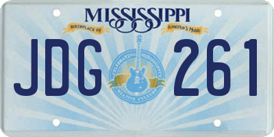 MS license plate JDG261