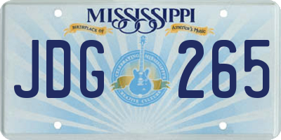 MS license plate JDG265