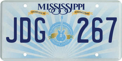MS license plate JDG267