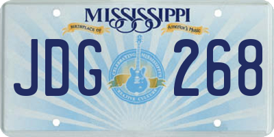 MS license plate JDG268