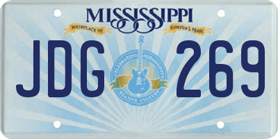 MS license plate JDG269