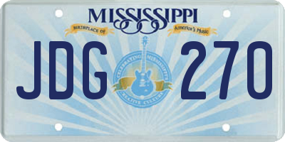MS license plate JDG270