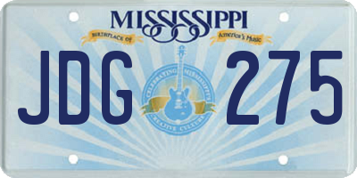 MS license plate JDG275