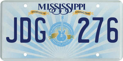 MS license plate JDG276