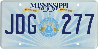MS license plate JDG277