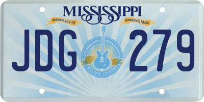 MS license plate JDG279