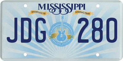 MS license plate JDG280