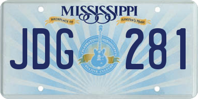 MS license plate JDG281