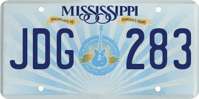 MS license plate JDG283
