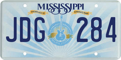 MS license plate JDG284