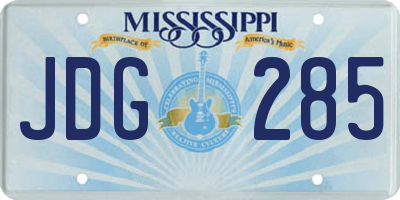 MS license plate JDG285