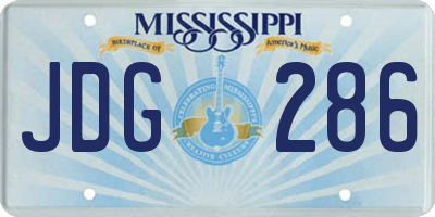 MS license plate JDG286