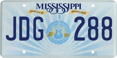 MS license plate JDG288
