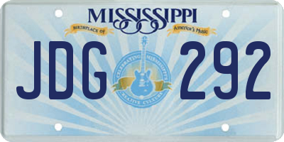 MS license plate JDG292