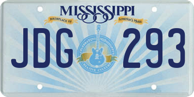 MS license plate JDG293