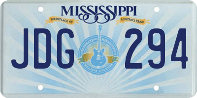 MS license plate JDG294