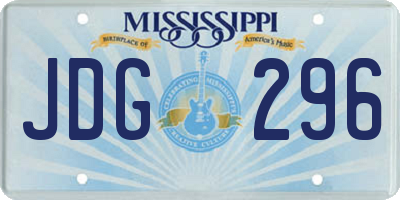 MS license plate JDG296