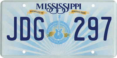 MS license plate JDG297