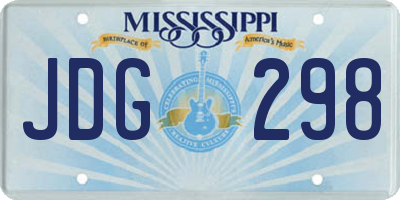 MS license plate JDG298