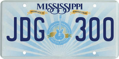 MS license plate JDG300