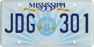 MS license plate JDG301