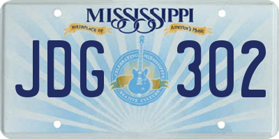 MS license plate JDG302