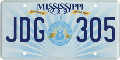 MS license plate JDG305