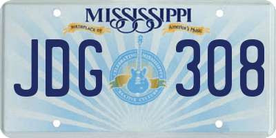 MS license plate JDG308