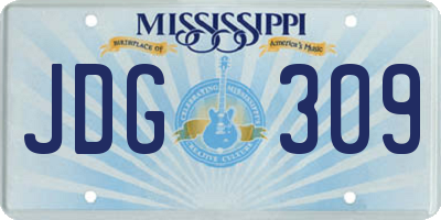 MS license plate JDG309