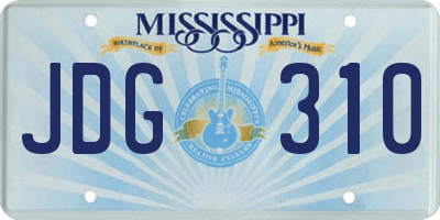 MS license plate JDG310