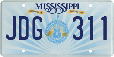 MS license plate JDG311