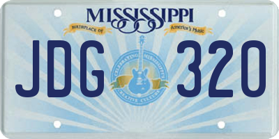 MS license plate JDG320