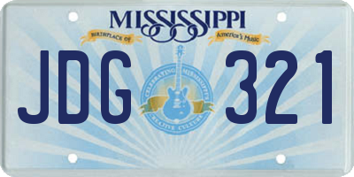 MS license plate JDG321