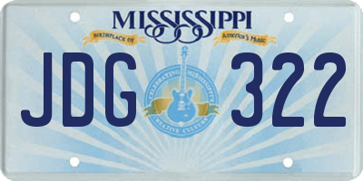 MS license plate JDG322