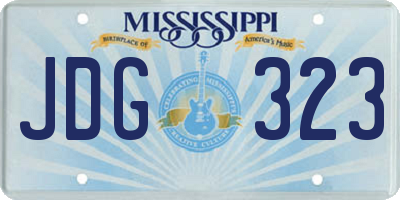 MS license plate JDG323