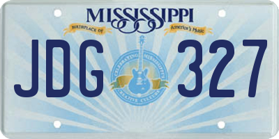 MS license plate JDG327