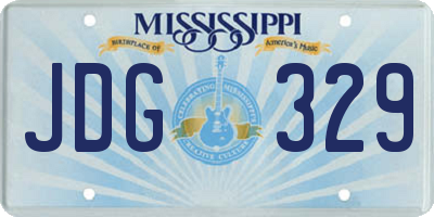 MS license plate JDG329