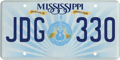 MS license plate JDG330